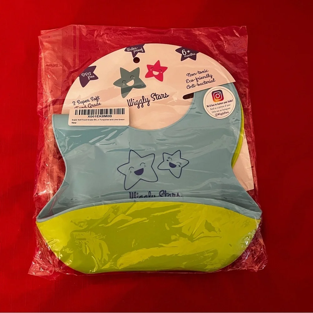 Wiggly Star Silicone Baby Bibs